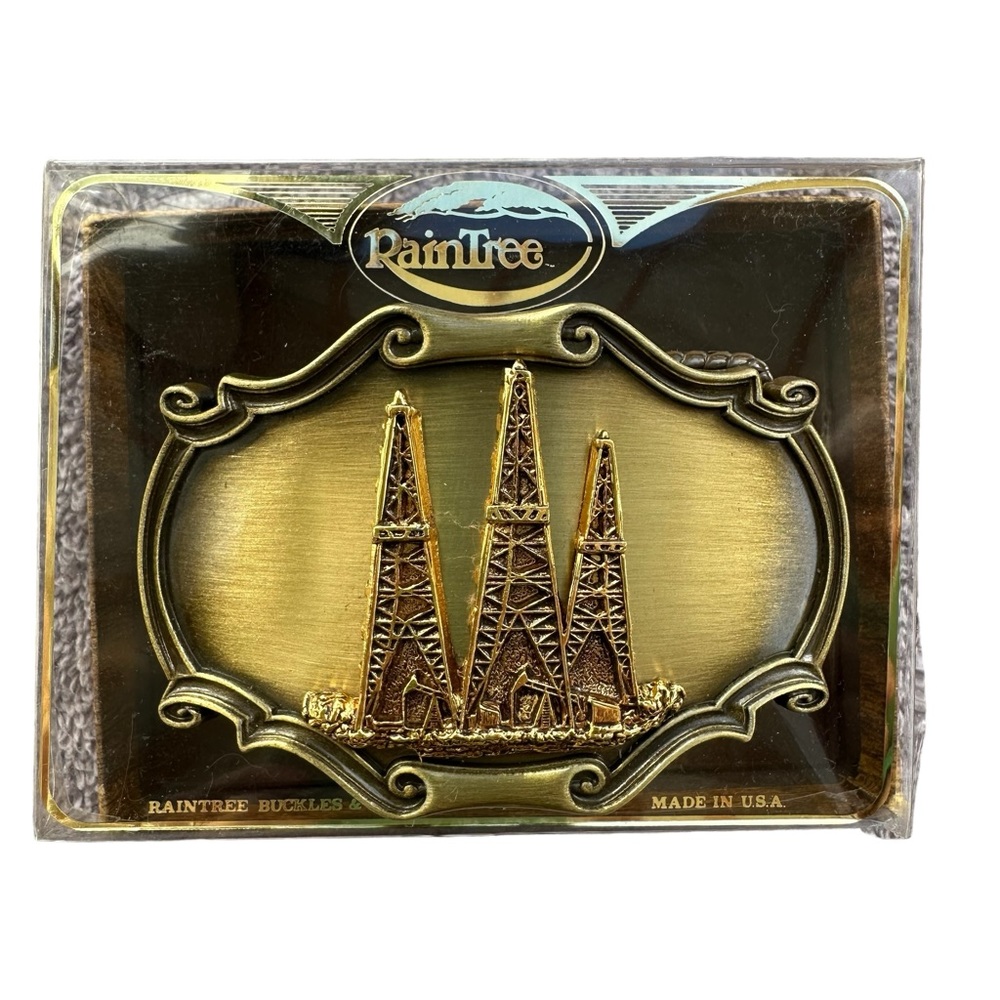 EUC - Vintage Raintree Oilfield Belt Buckle